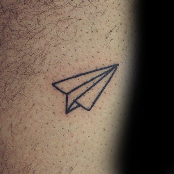 Paper Airplane Small Mens Creative Arm Tattoos