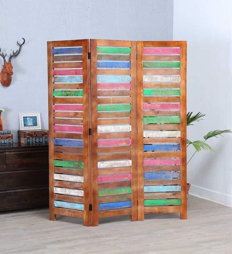 painted wood partition room divider