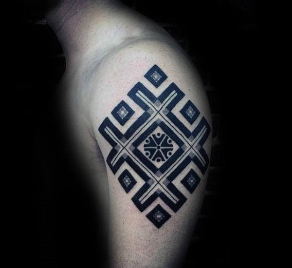 Pattern Geometric Unique Upper Arm Male Tattoo Designs