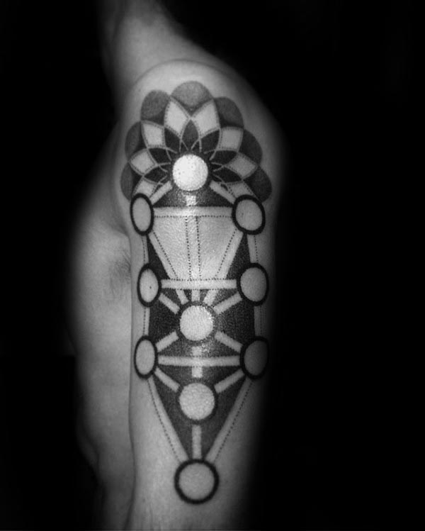 Pattern Tree Of Life Geometrical Guys Arm Tattoo Design Ideas