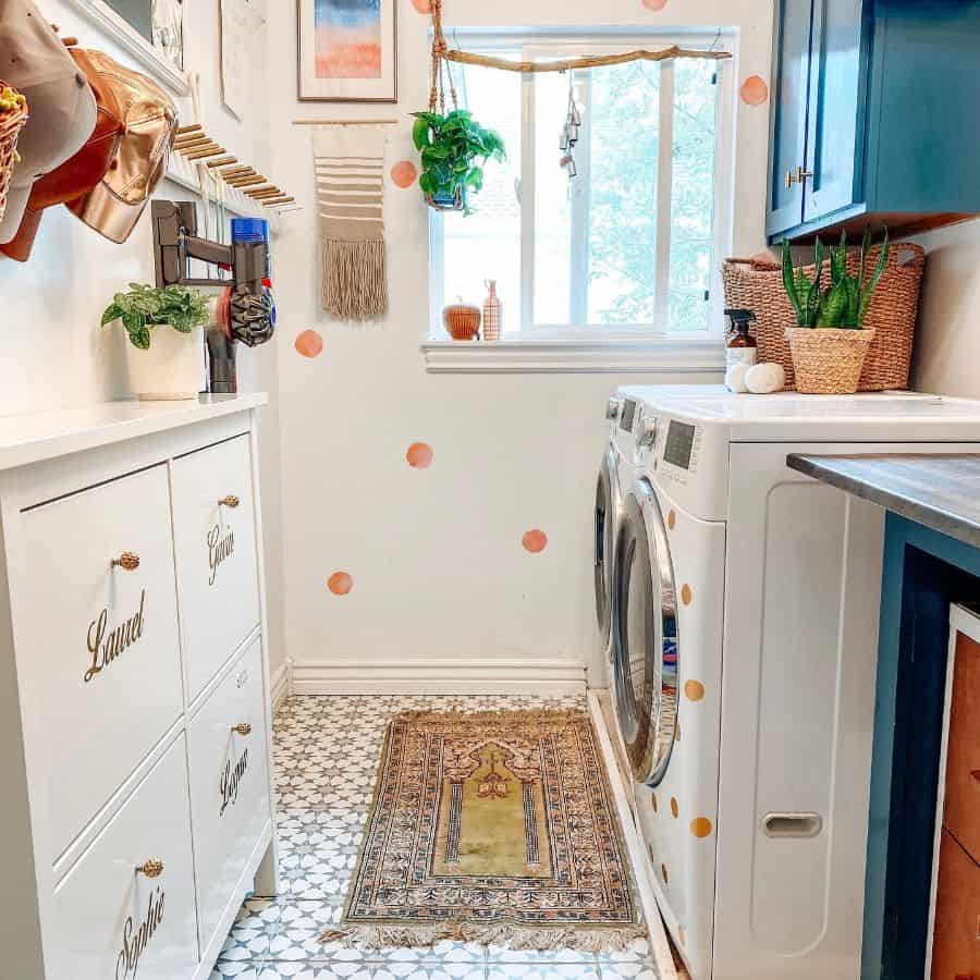 small white and blue kitchen pattern design floor tiles rug