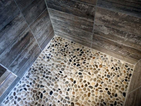 Top 60 Best Bathroom Floor Design Ideas, Pebble Tile Bathroom Ideas