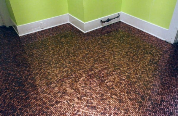 penny floor design green walls