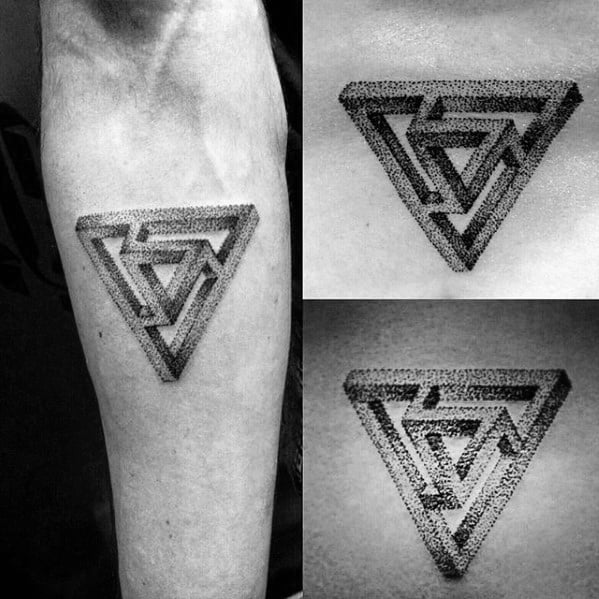 Penrose Triangle Mens Tattoo Ideas Inner Forearm
