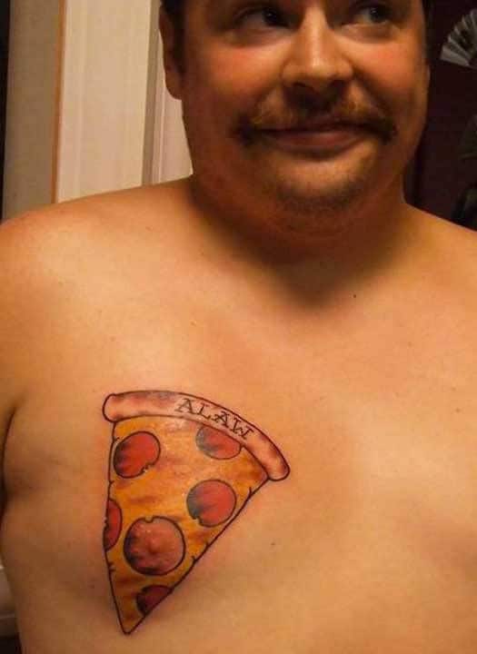 Pepperoni Pizza With Name Cute Art Tattoo