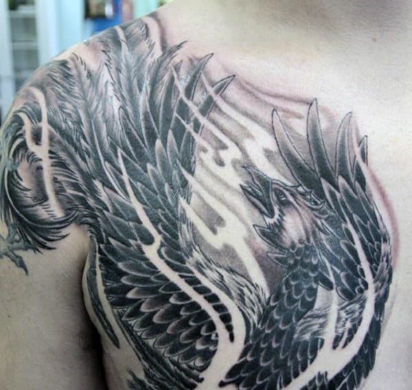 Phoenix Chest Men's Tattoos