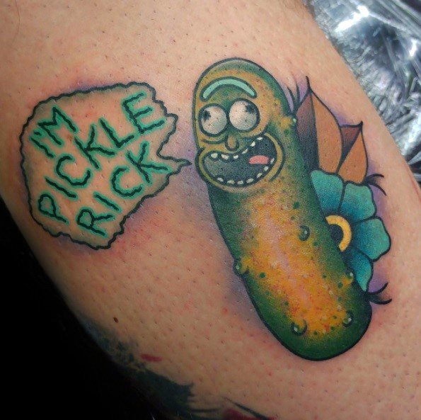 Pickle Rick Male Tattoos
