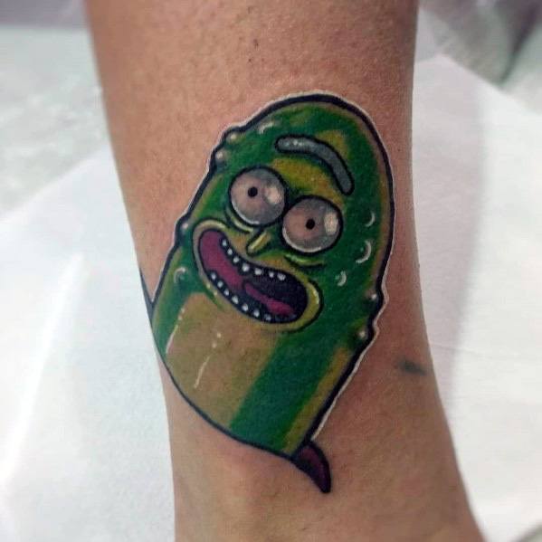 Pickle Rick Tattoo Inspiration For Men.