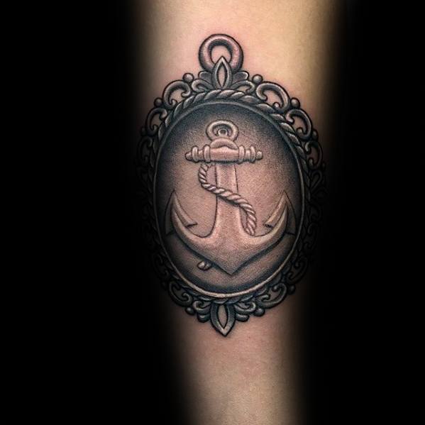 Picture Frame With Unique Anchor Mens Forarm Tattoos