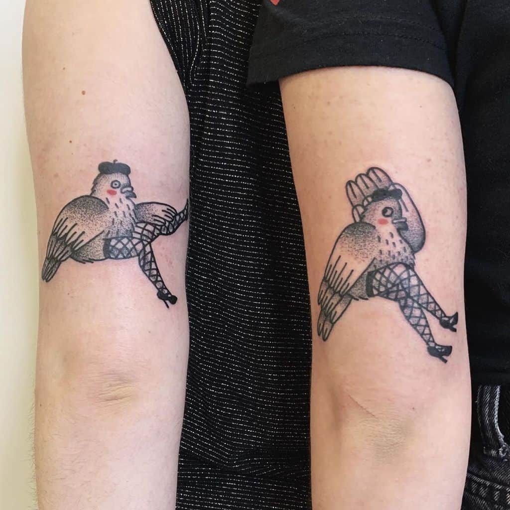 Pigeon Bird Funny Tattoo