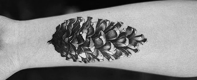 simple pine cone tattoo