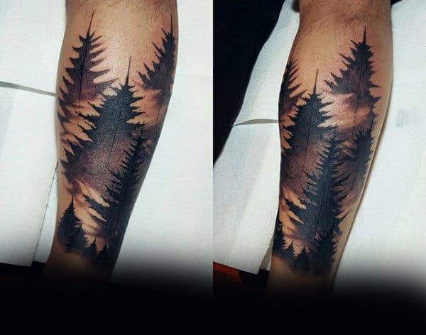 Realistic Pine Tree Forearm Tattoo - wide 10