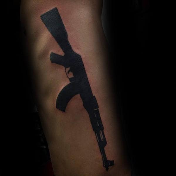 Waterproof Temporary Tattoo Sticker Black Rifle Ak47 Gun Tattoos Flash  Tatoo Fake Water Transfer Tatto For Woman Man Children - Temporary Tattoos  - AliExpress