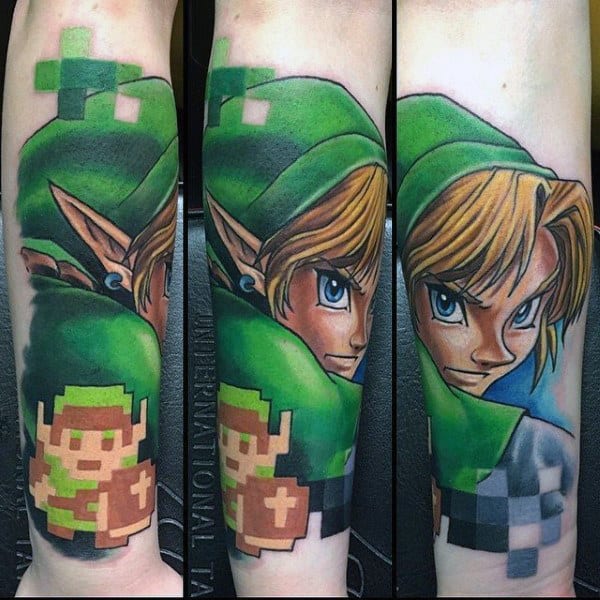 Pixalated Guys Zelda Tattoos
