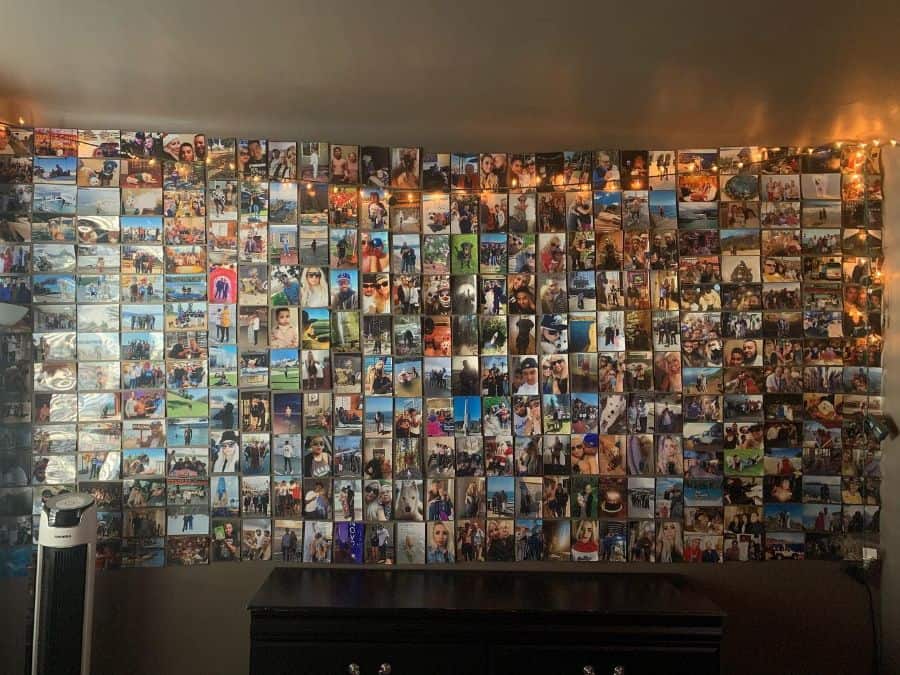 polaroid photo wall bedroom 
