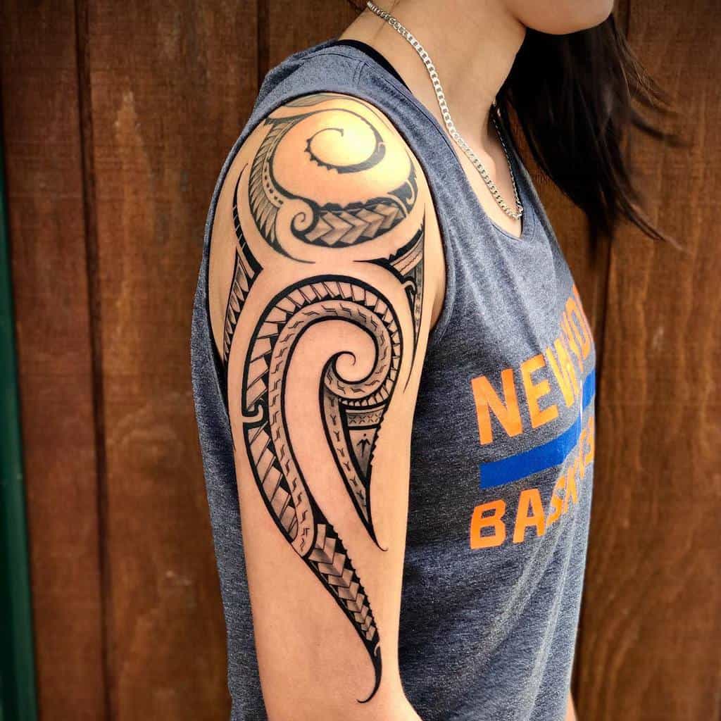 polynesian black arm tattoo groundup_tattoos