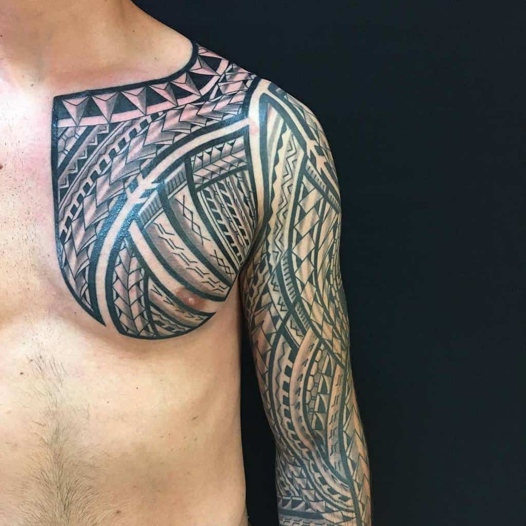 polynesian black arm tattoo santostattooo