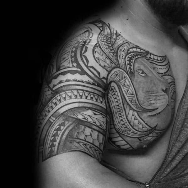 Polynesian Design Guys Half Sleeve Tattoo Inspiration