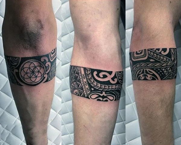 Polynesian Male Tribal Armband Tattoos