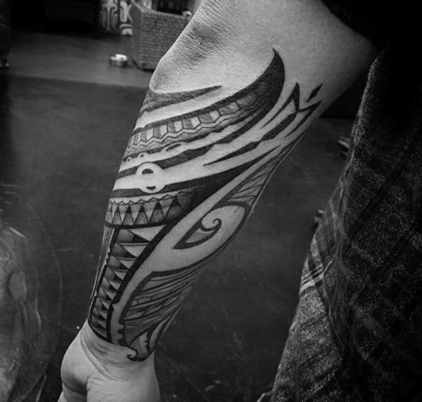 Polynesian Mens Tribal Forearm Tattoos