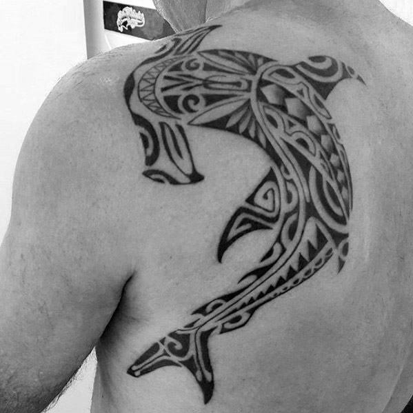 Polynesian Shark Tattoo Design Ideas For Males
