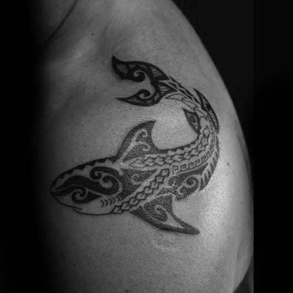 Polynesian Shark Tattoos For Gentlemen