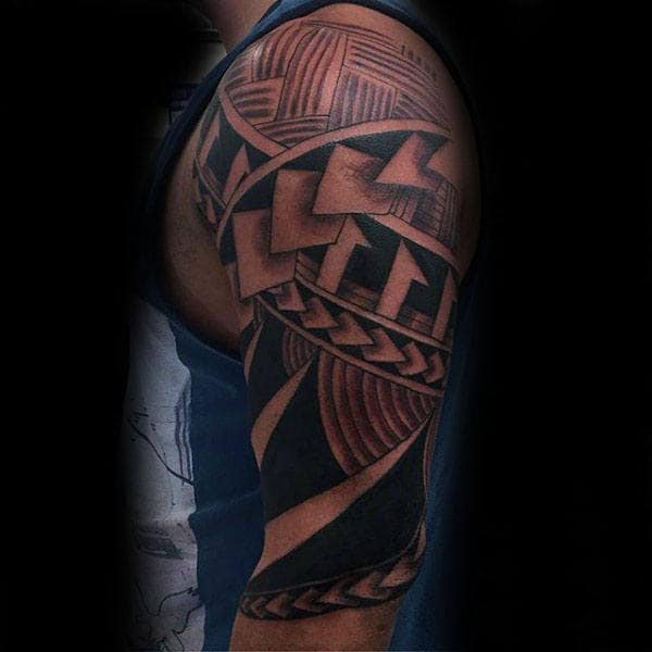Polynesian Traditonal Tribal Tattoos On The Arm For Guys