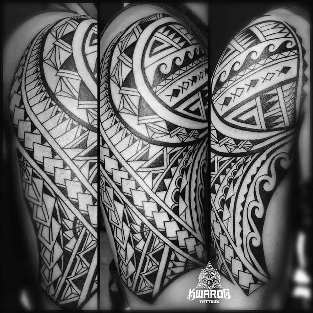 polynesian upper arm tattoos for men kwarogtattoos