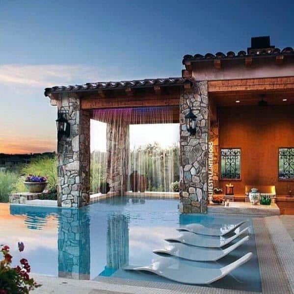 Pool Waterfall Backyard Ideas