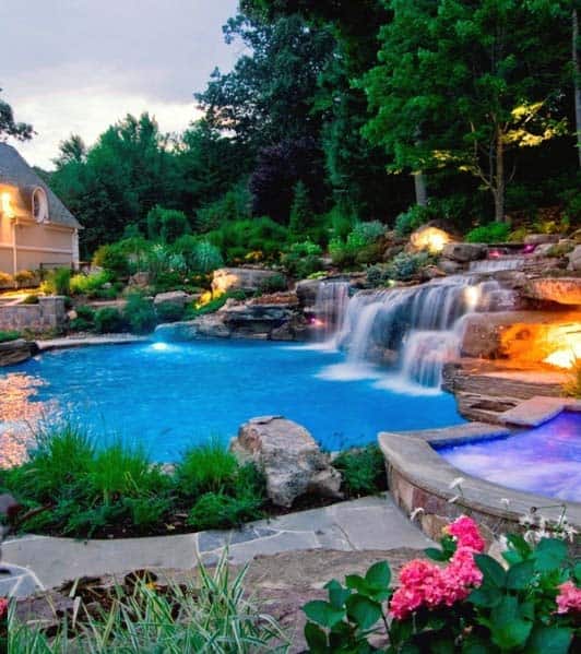 Pool Waterfall Home Designs