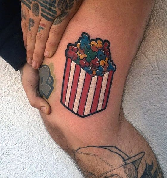 Popcorn Mens Tattoo Designs
