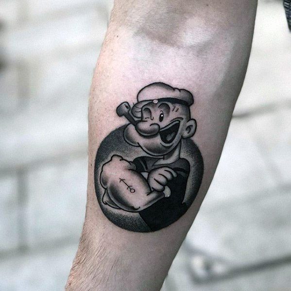 Popeye Cartoon Male Tattoos