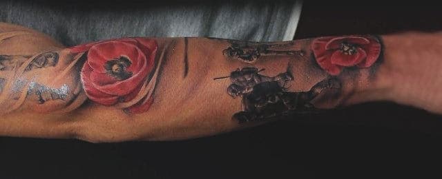 a remembrance poppy tattoo with a lest we forget tag  Tattoos Lest we  forget tattoo Poppies tattoo