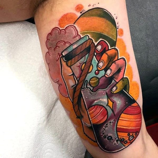 Potion In Beaker Glass Awesome Mens Abstract Tattoo On Bicep