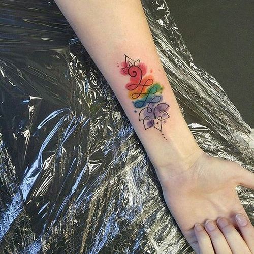 Primary Colors Unalome Tattoo