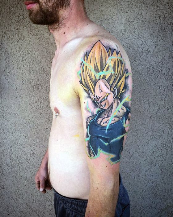 Prince Of The Fallen Saiyan Race Mens Vegeta Arm Tattoos