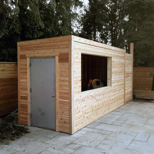 wooden trailer shed bar 