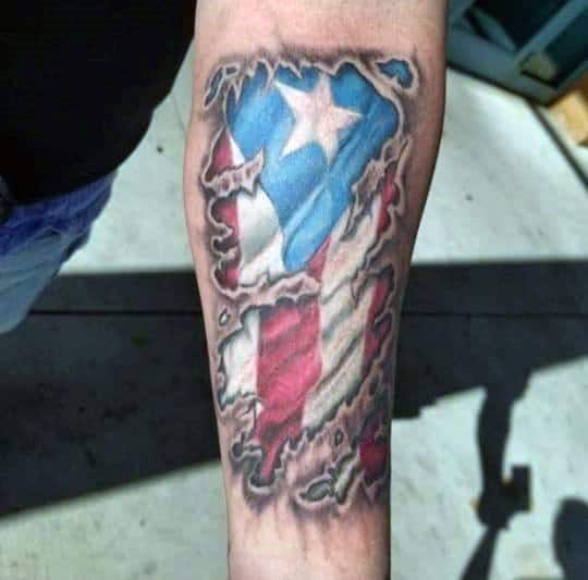 Puerto Rican Flag Tattoos For Gentlemen