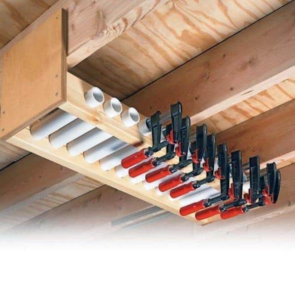 Pvc Pipe Overhead Ceiling Clamps Tool Storage Ideas