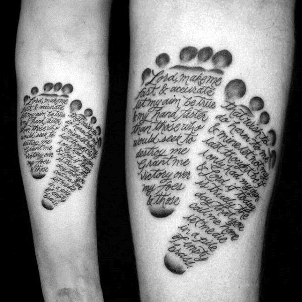 Quote Footprint Tattoo On Gentleman