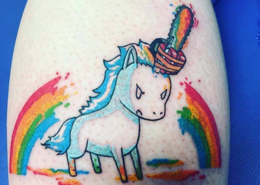 colorful-cartoon-unicorn-tattoo-chelseaburtontattoos