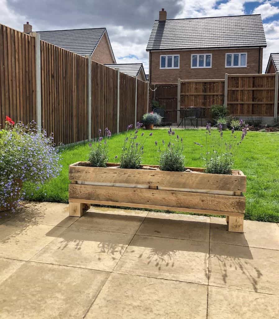 small narrow wood pallet garden 