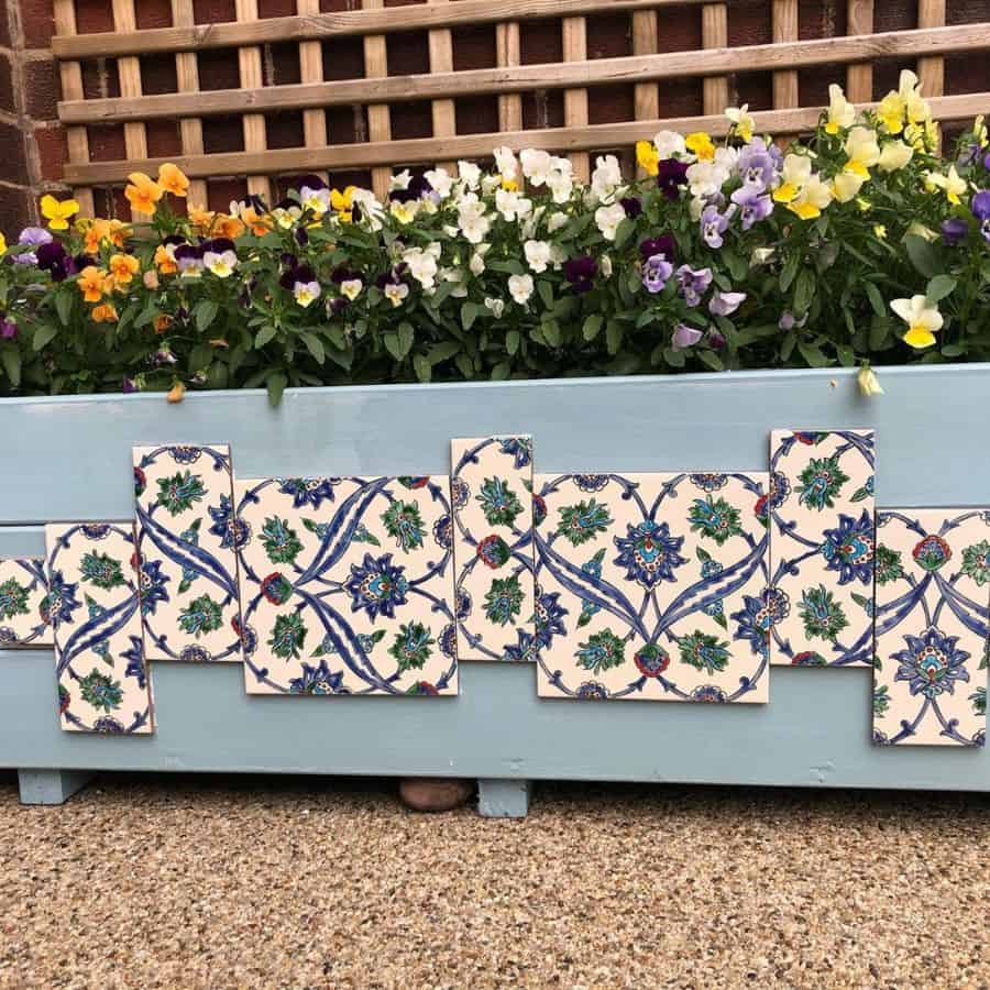 raised flower bed tile pattern 