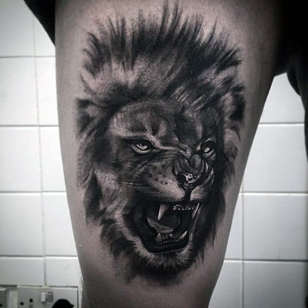 Ravage Beast Black And Grey Tattoo Male Arms