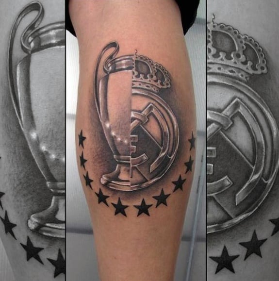 Real Madrid Mens Tattoo Ideas Leg Calf