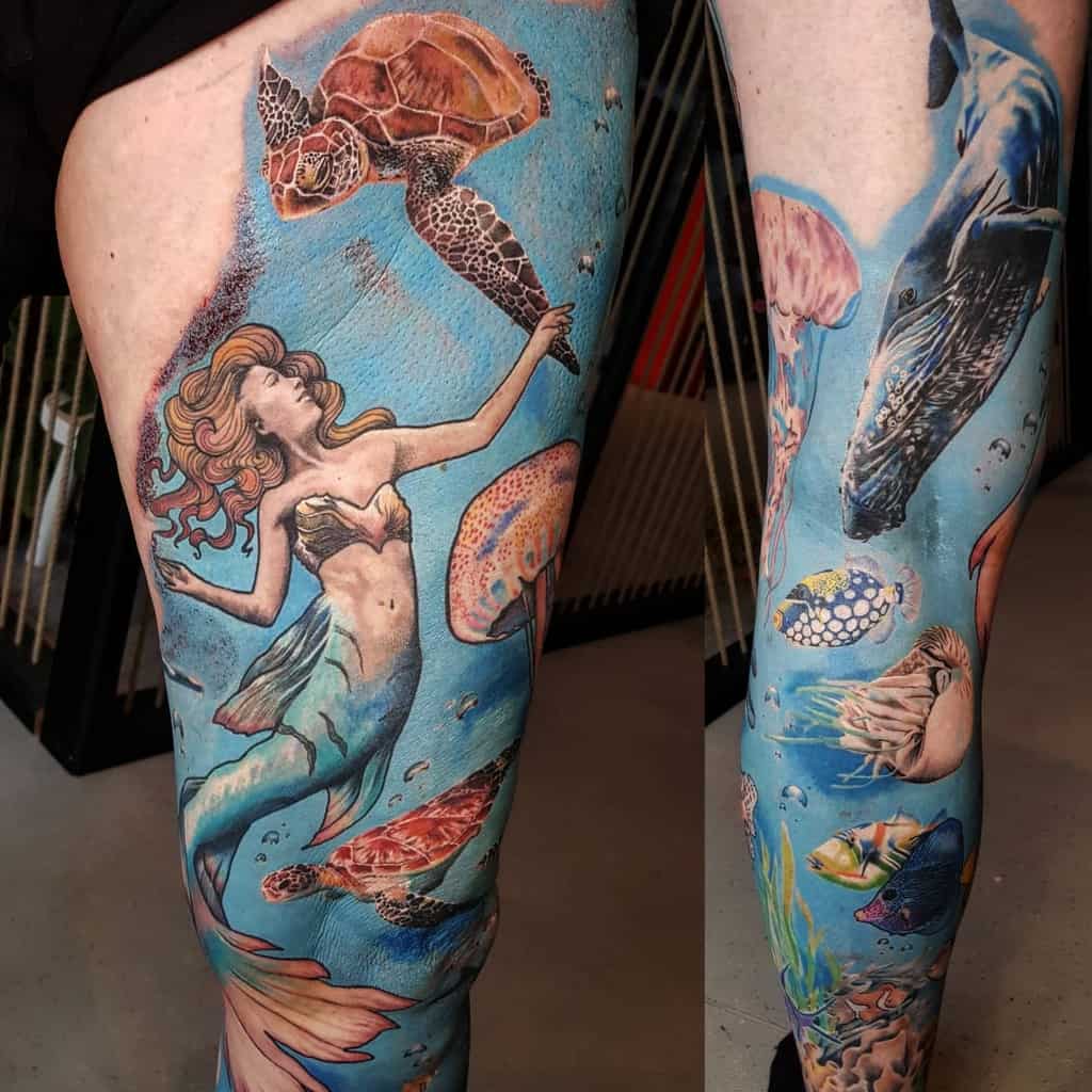 realism-colour-sea-turtle-mermaid-tattoo-maxineleetattoo