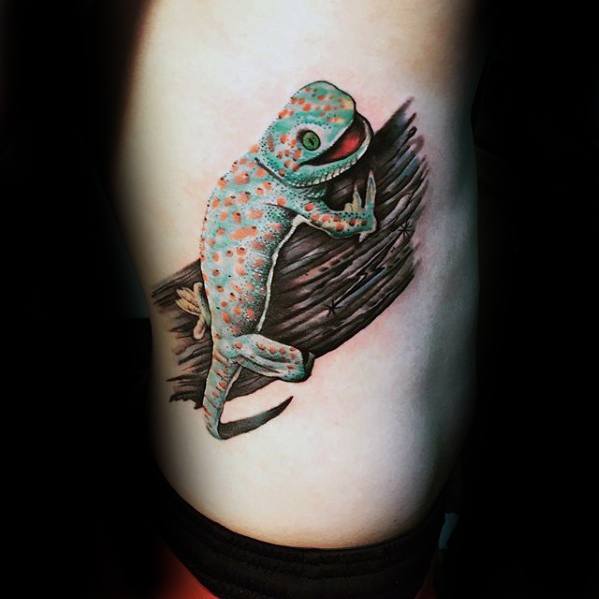 Realistic 3d Gecko Tattoos For Gentlemen
