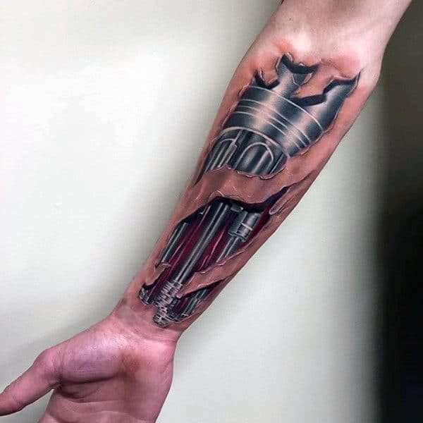 60 Terminator Tattoo Designs For Men  Manly Mechanical Ink Ideas  Terminator  tattoo Hand tattoos for guys Biomechanical tattoo