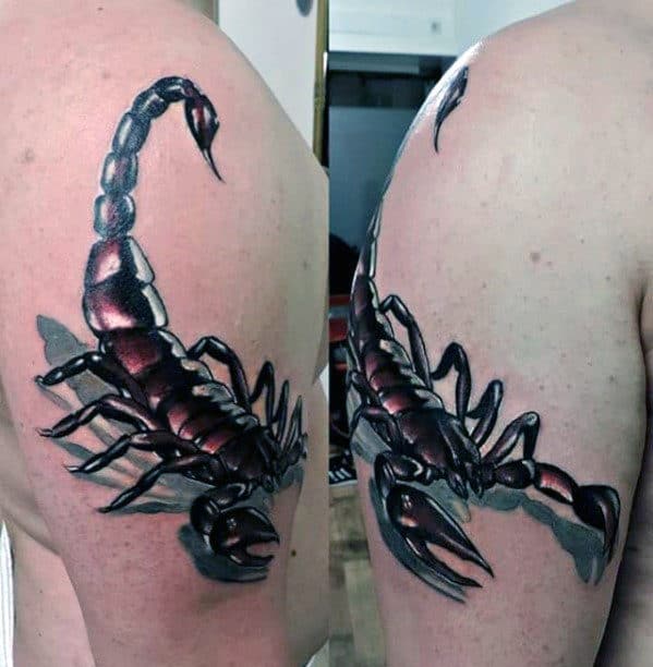 Realistic 3d Scorpion Male Arm Tattoo Ideas