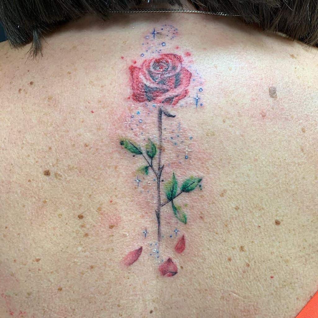realistic beauty and the beast rose tattoos krystinemckee